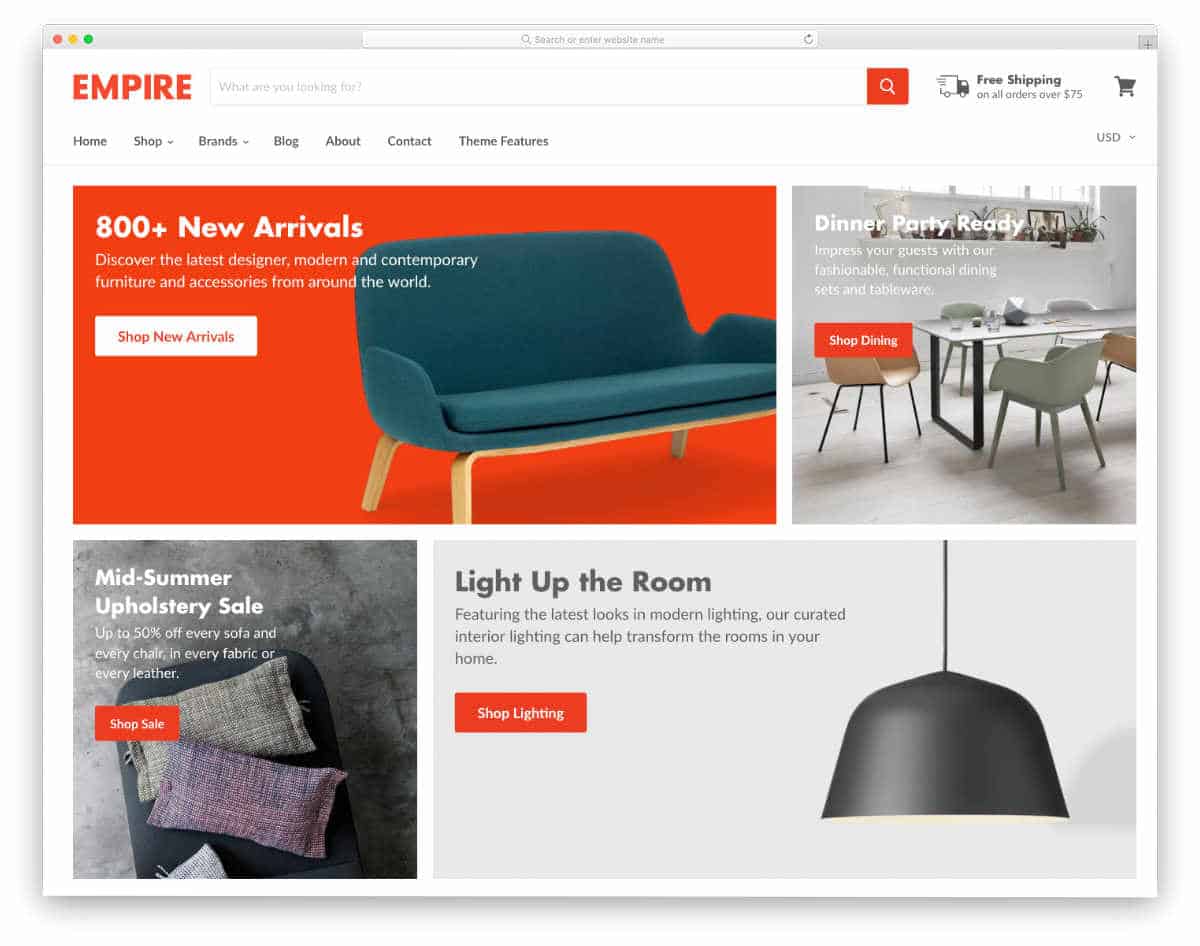 shopify theme for big stores