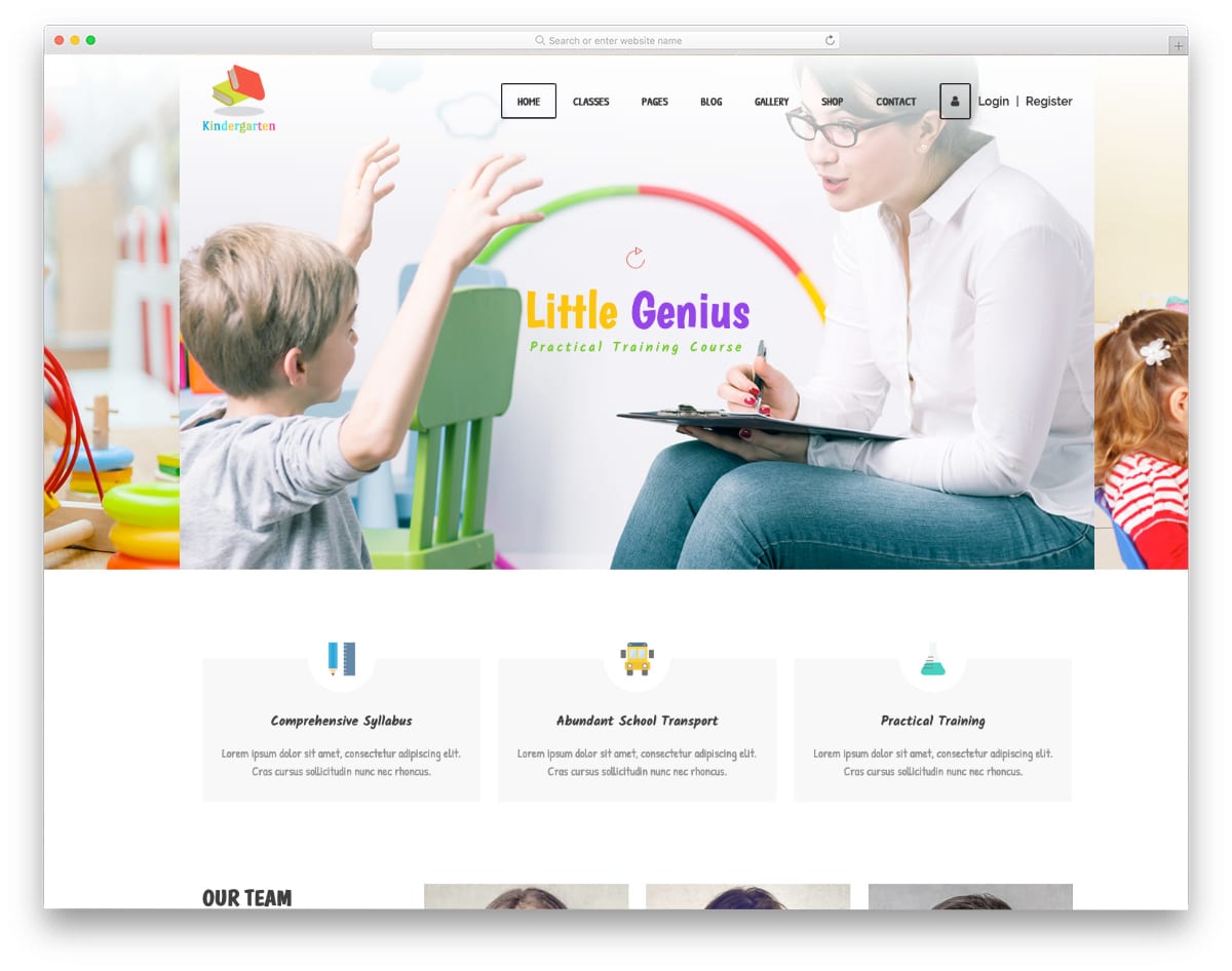 website template with learning management system