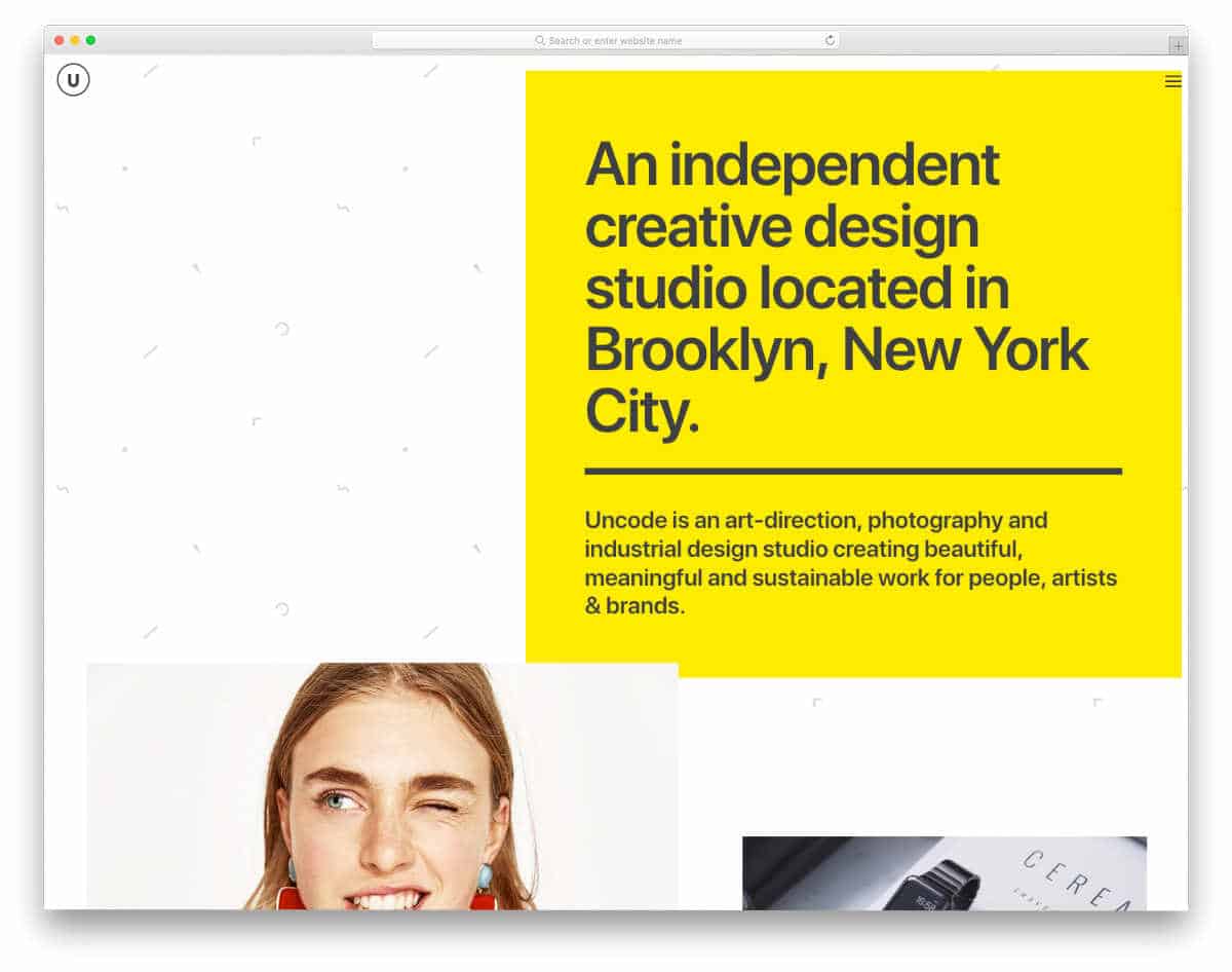 unique header design for creative agencies