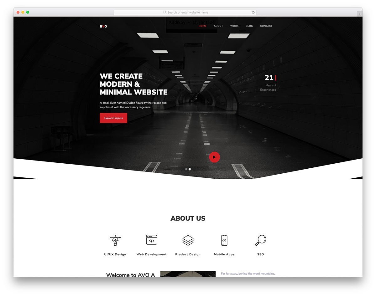 interactive header with video link