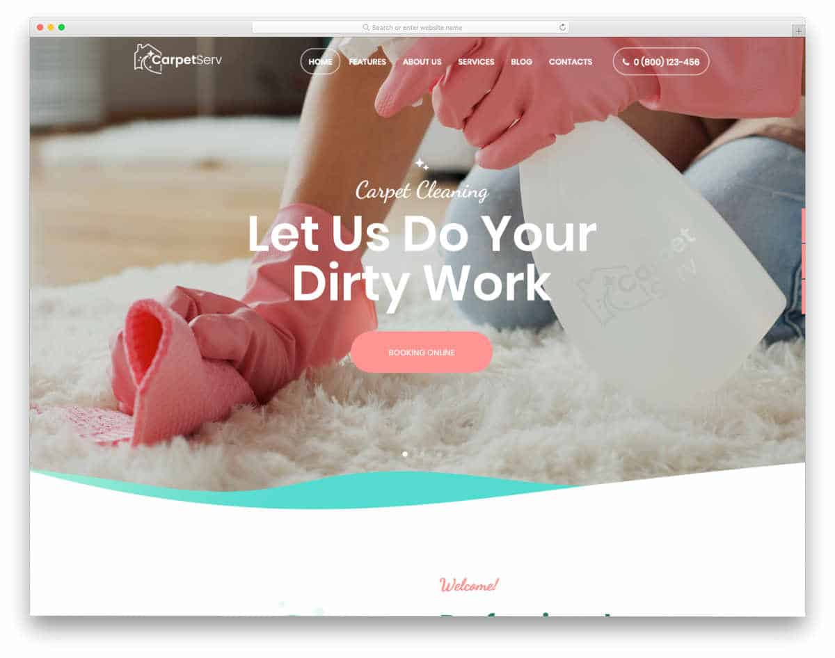 interactive carpet cleaning website template