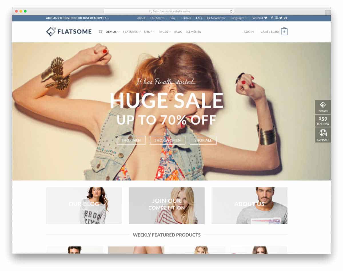 flat style ecommerce website template
