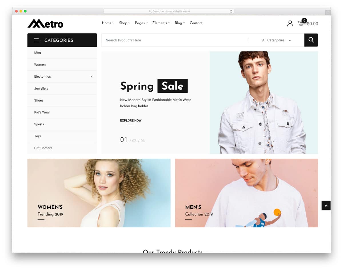 minimal eCommerce website template