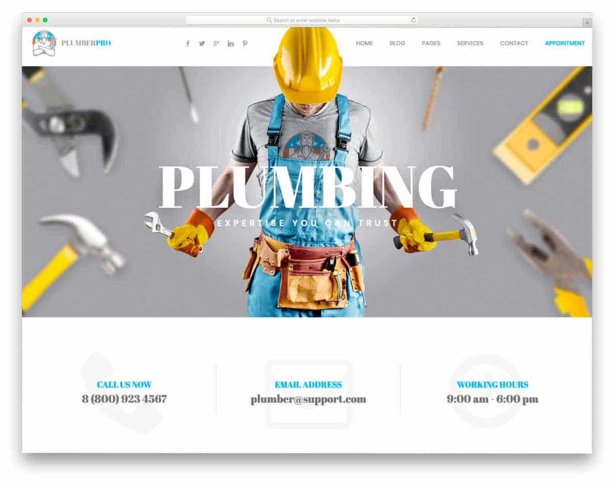 plumbing website template