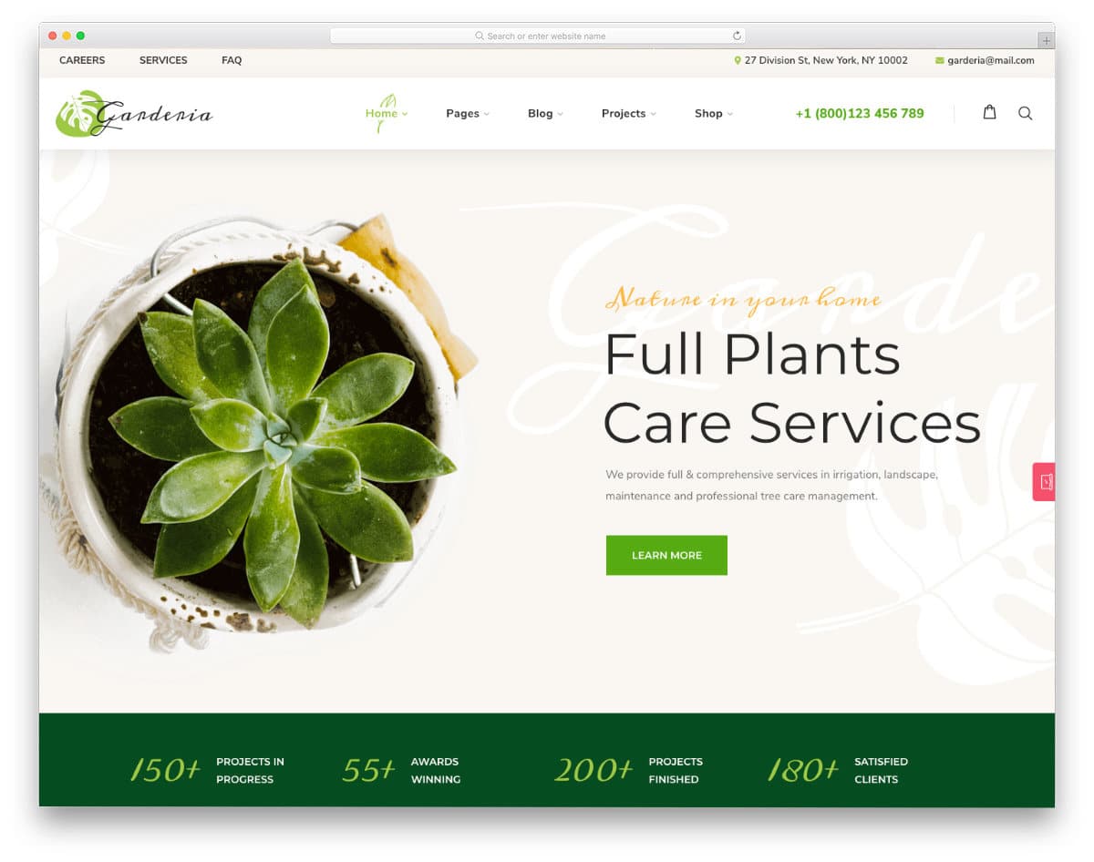 clean landscaping website template
