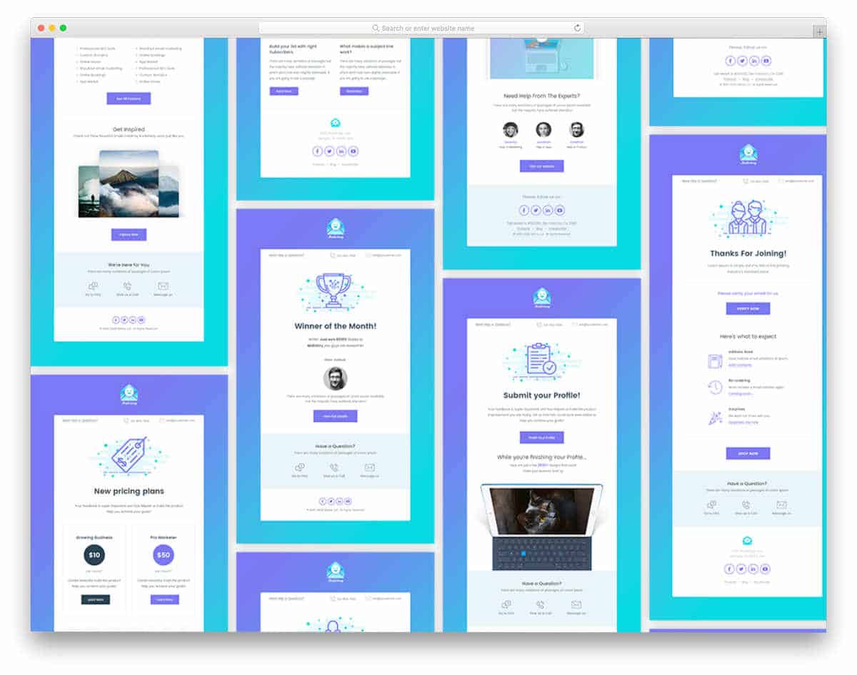 colorful notification email templates