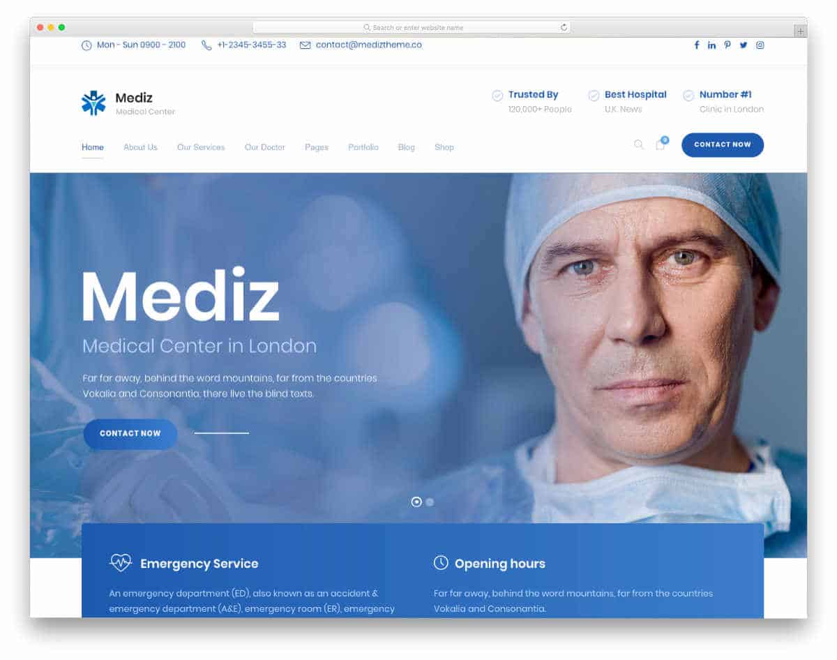 medical website template