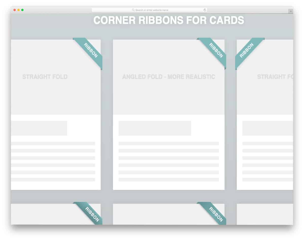 regular corner ribbon design set