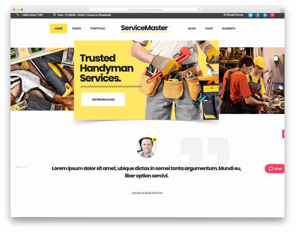 multi-purpose handyman WordPress theme