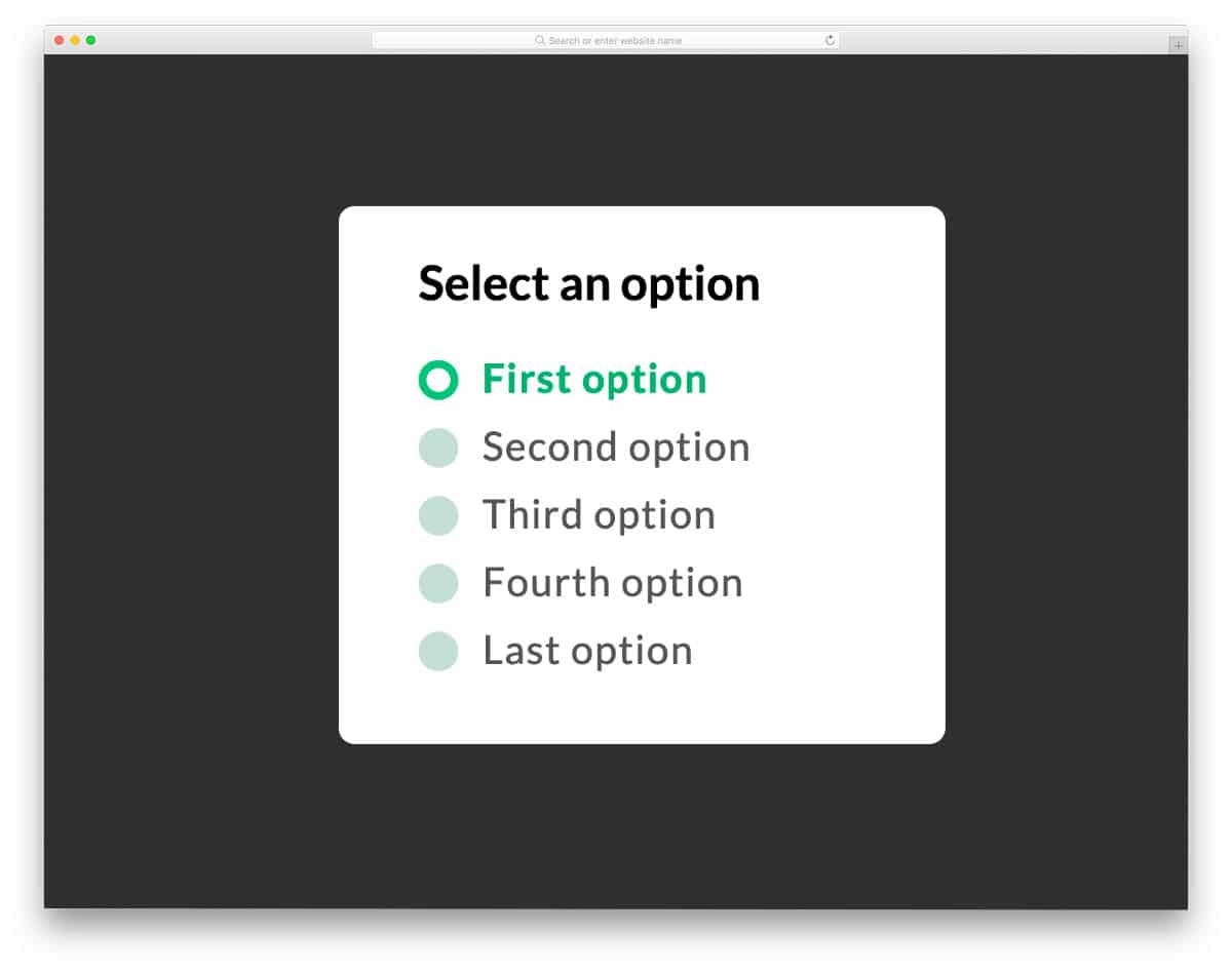 radio button with eye-catching animation