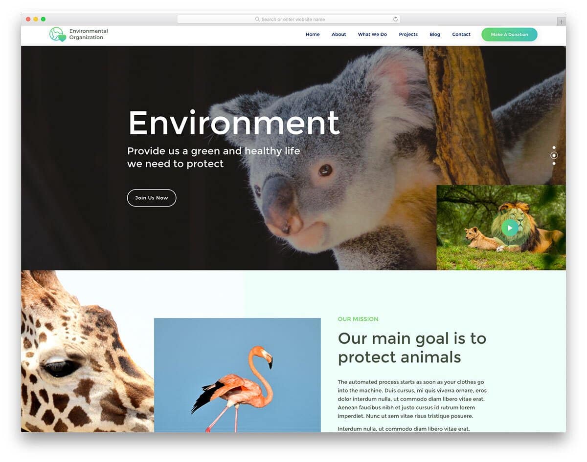 environment and nature event website template