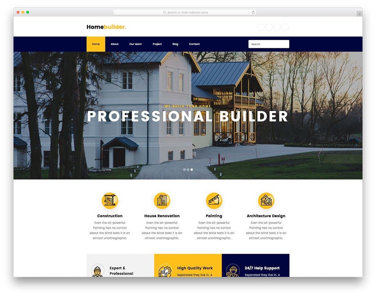 home builder website template