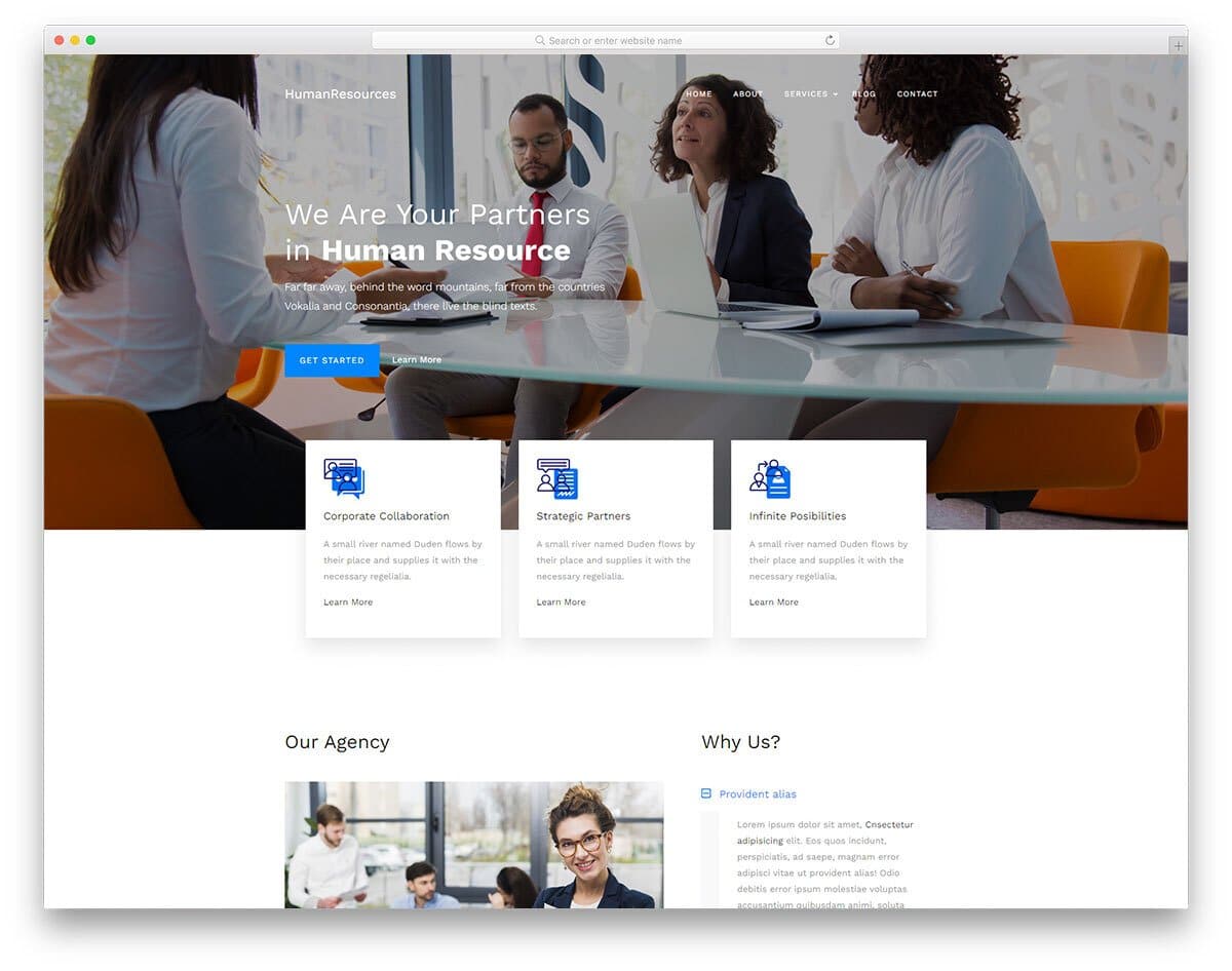 human resource service business website template