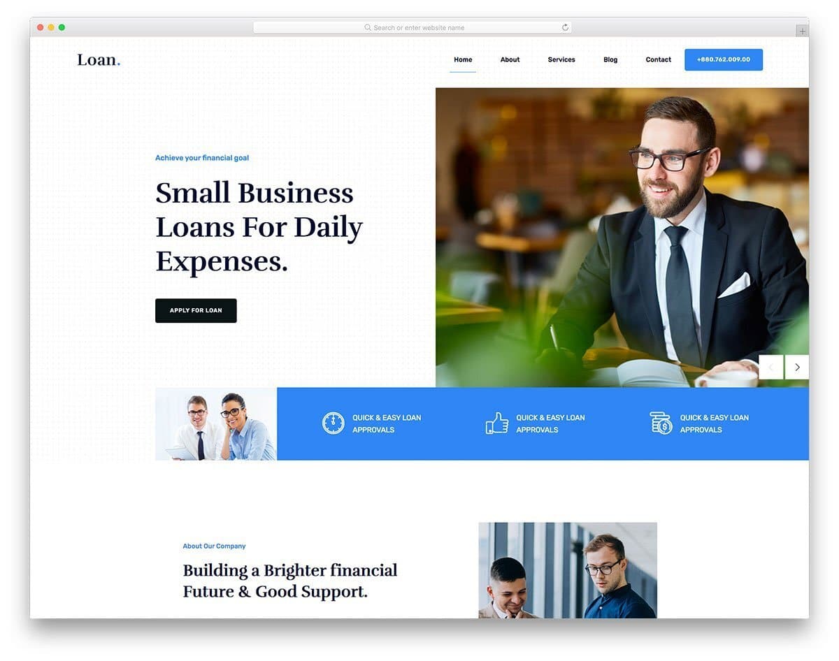 finance and loan website template
