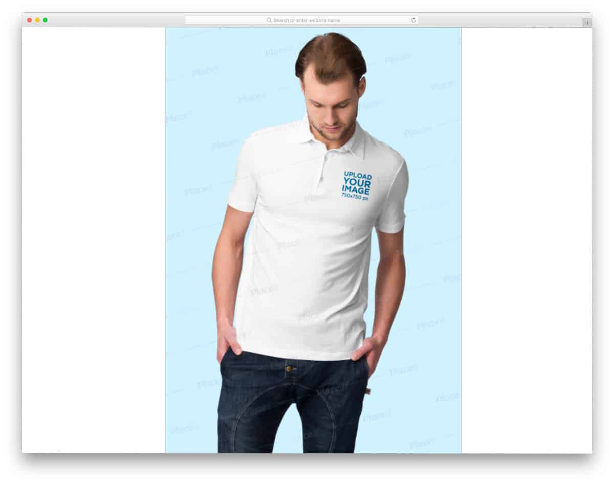 polo shirt mockup with editable background