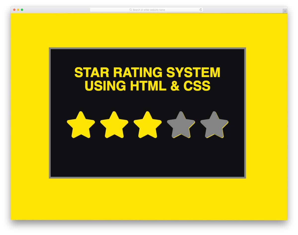 simple CSS star rating design