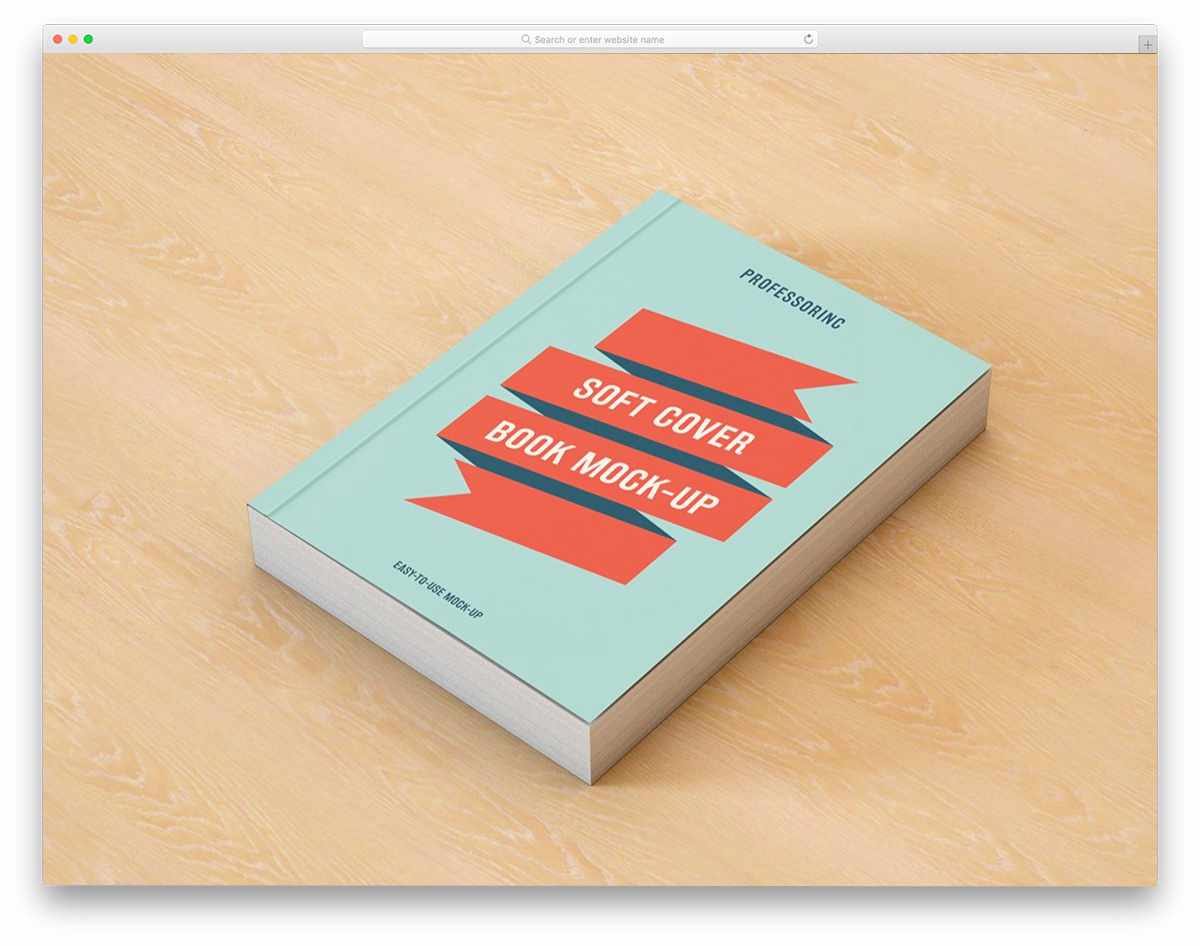 book with soft cover mockup