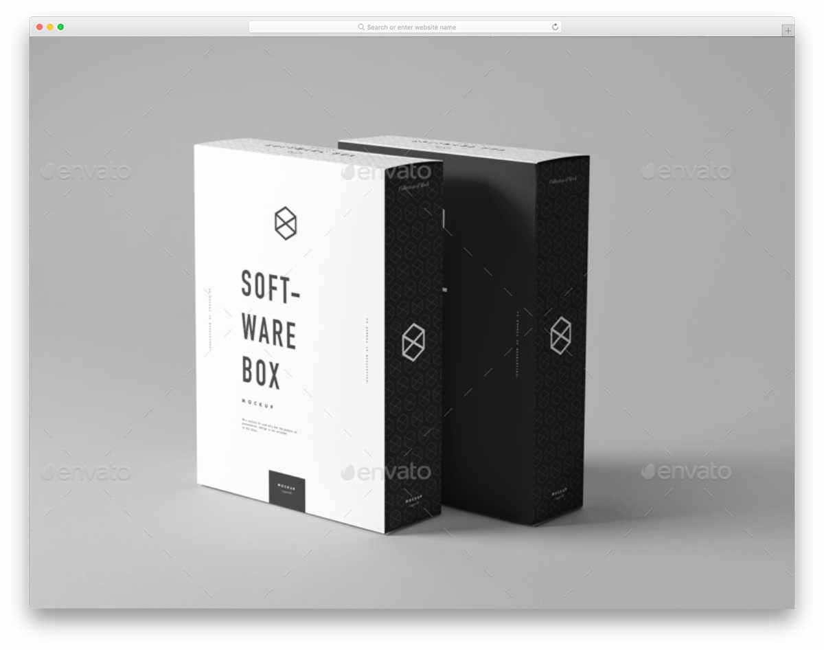 software CD and document box mockup