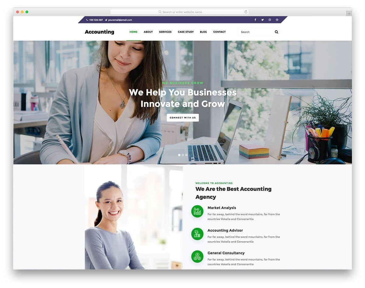 website template for content-rich sites