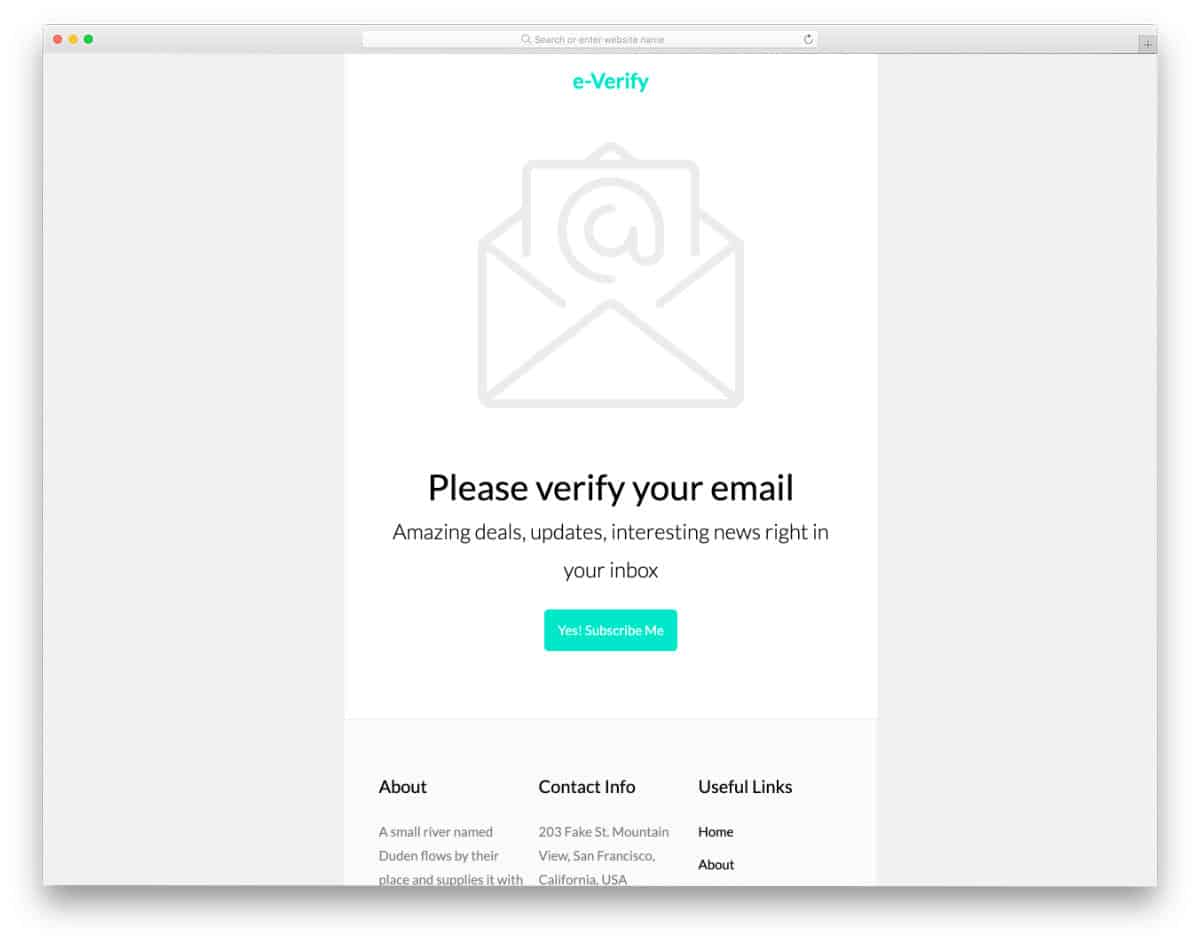 verification email template