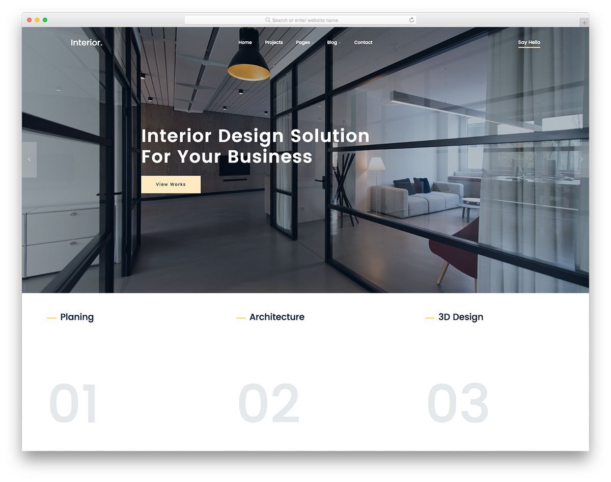 minimal website template for interior designers