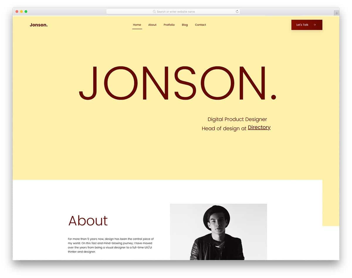 free bootstrap personal website template