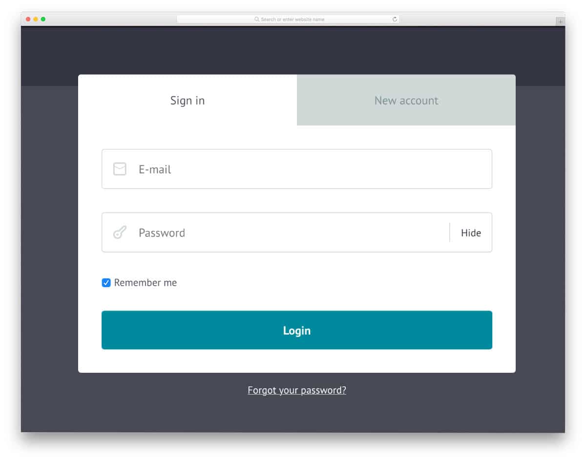 bootstrap login form with tabs