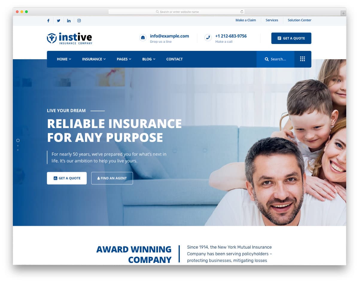 20 Insurance Website Templates To Deliver Impeccable User ...