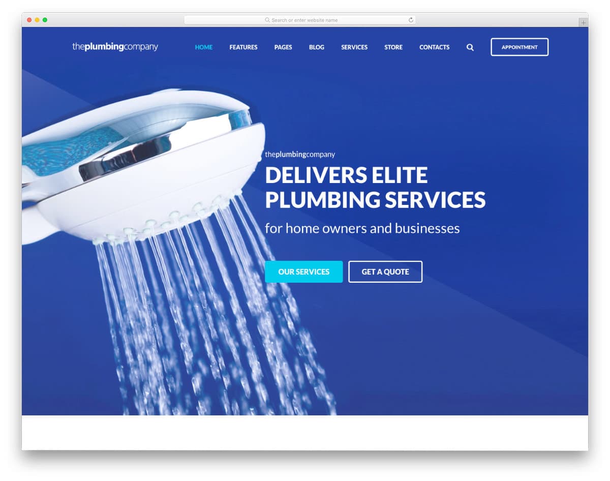 plumbing website templates with business-like look