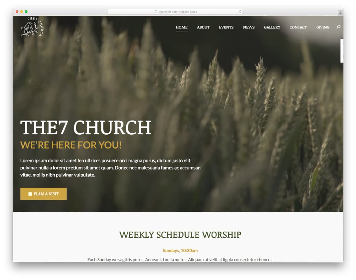 christian ministry web design template
