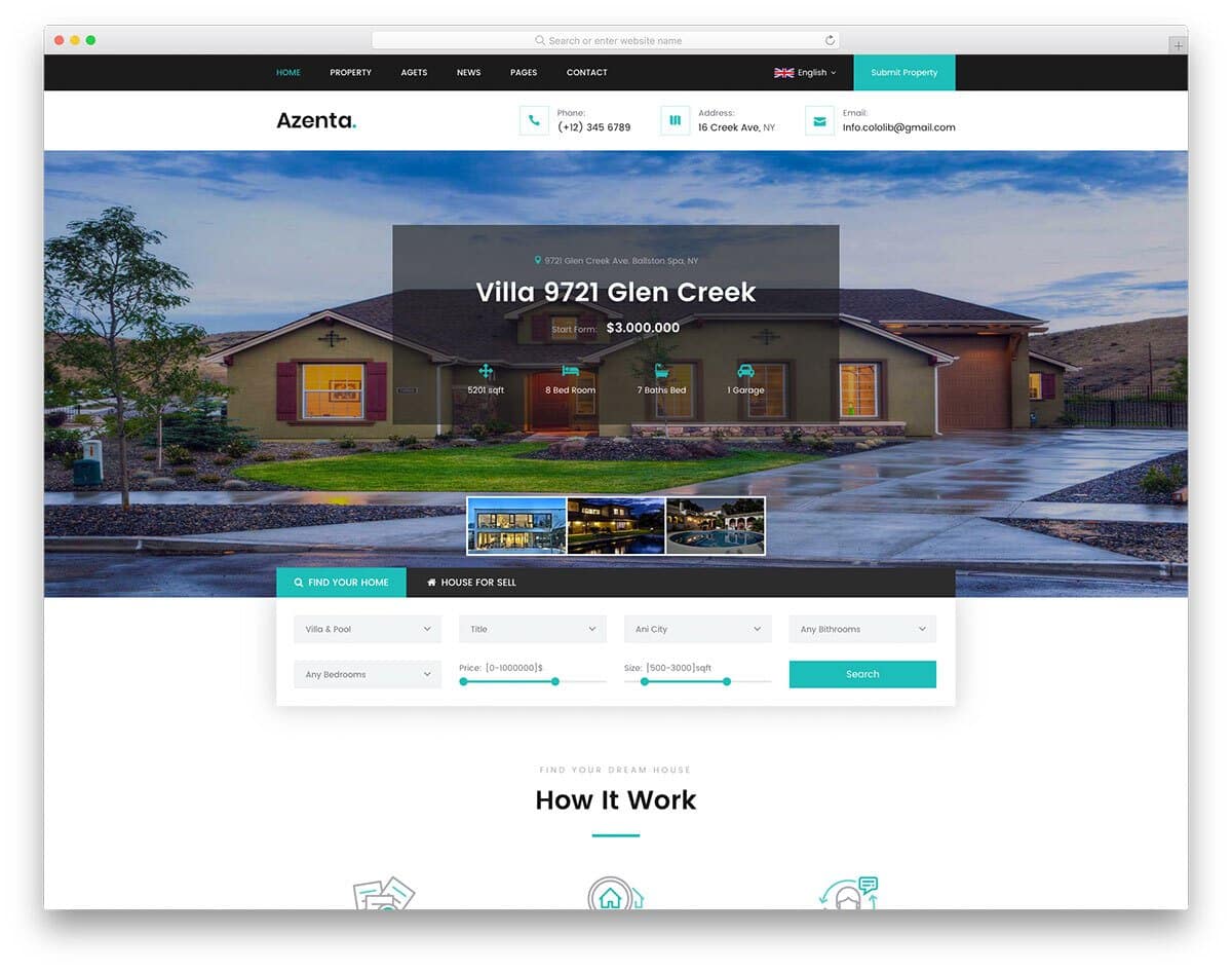 real estate website template