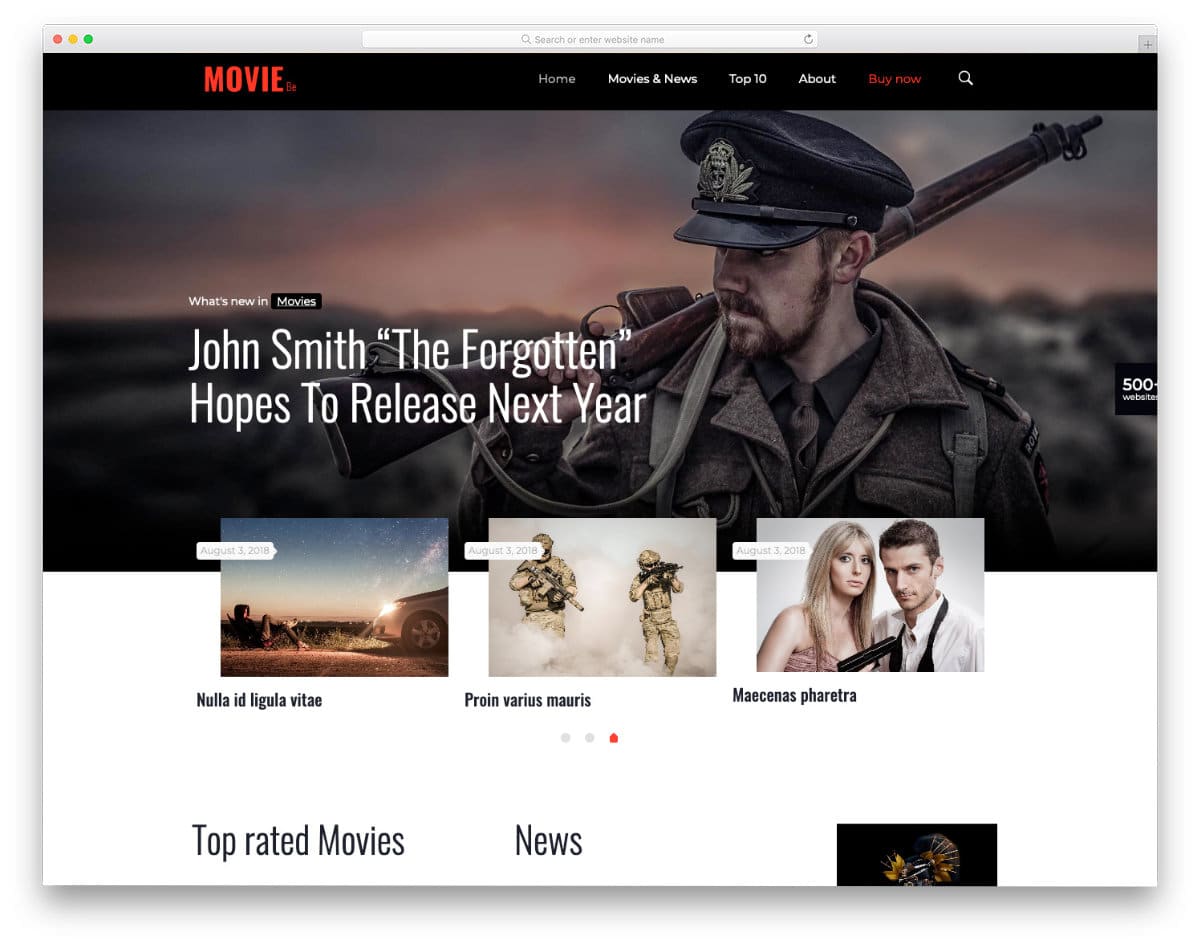 easy-to-customize movie websites templates