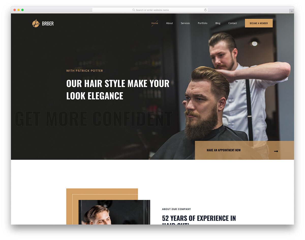 bold hair salon website template