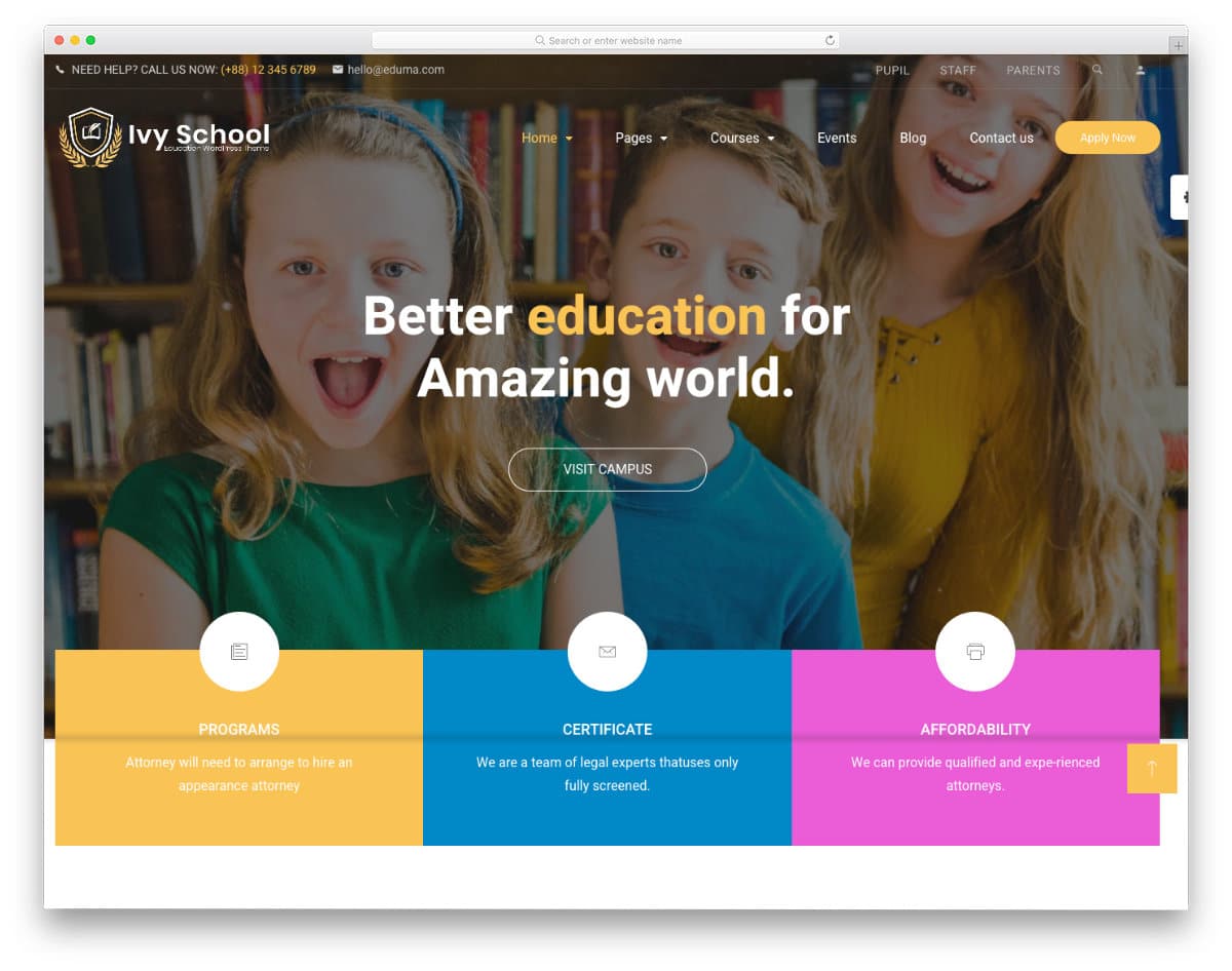 simple academic website template html css