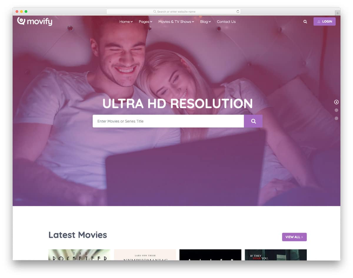 movie directory and moview streaming website template