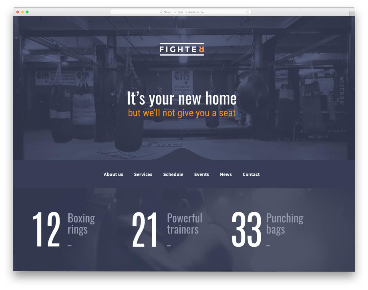 multipurpose fitness and health website template
