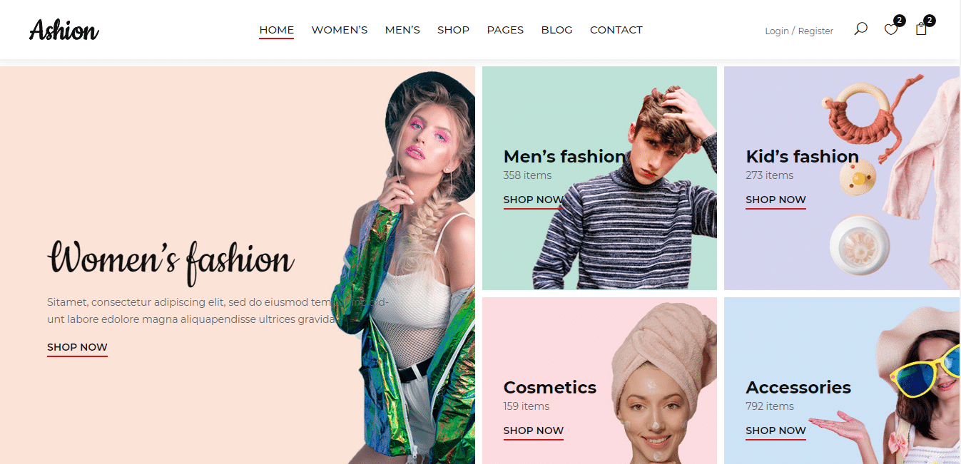 ashion-eCommerce-website-template