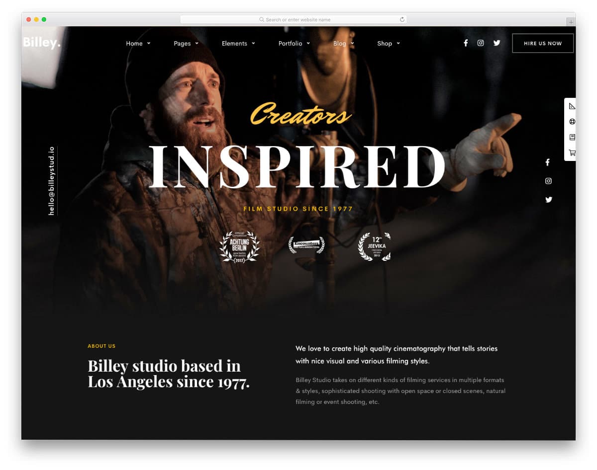 professional videographer web template