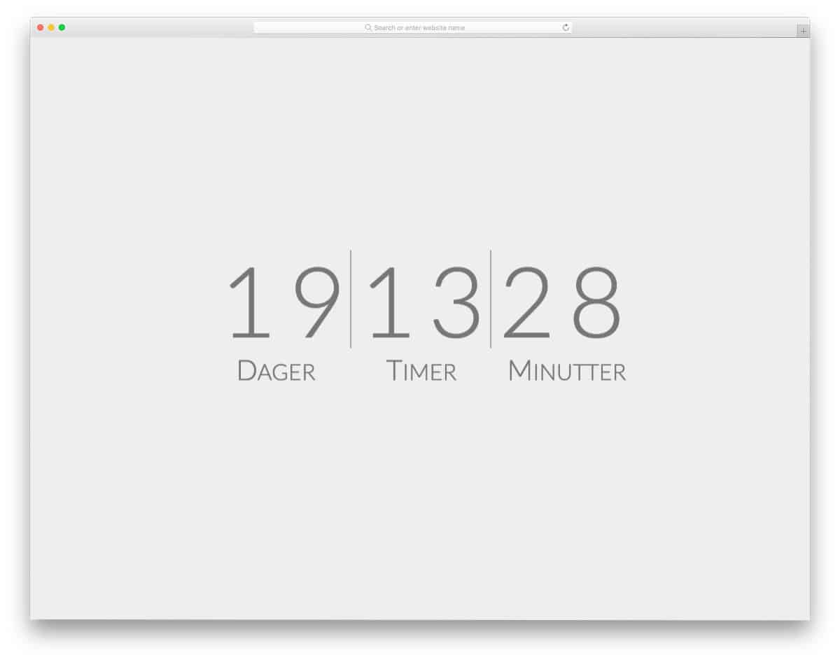 clean countdown timer design