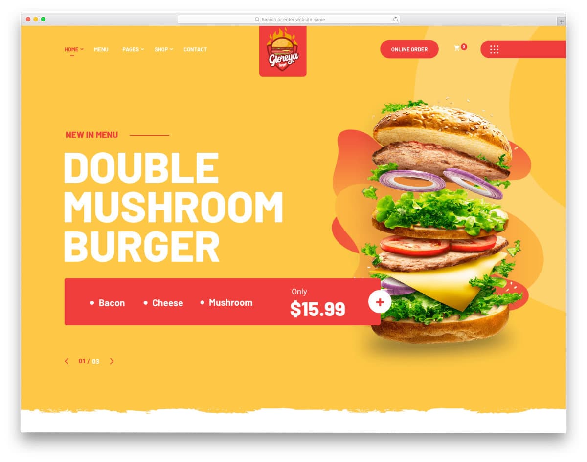 WordPress fast food template