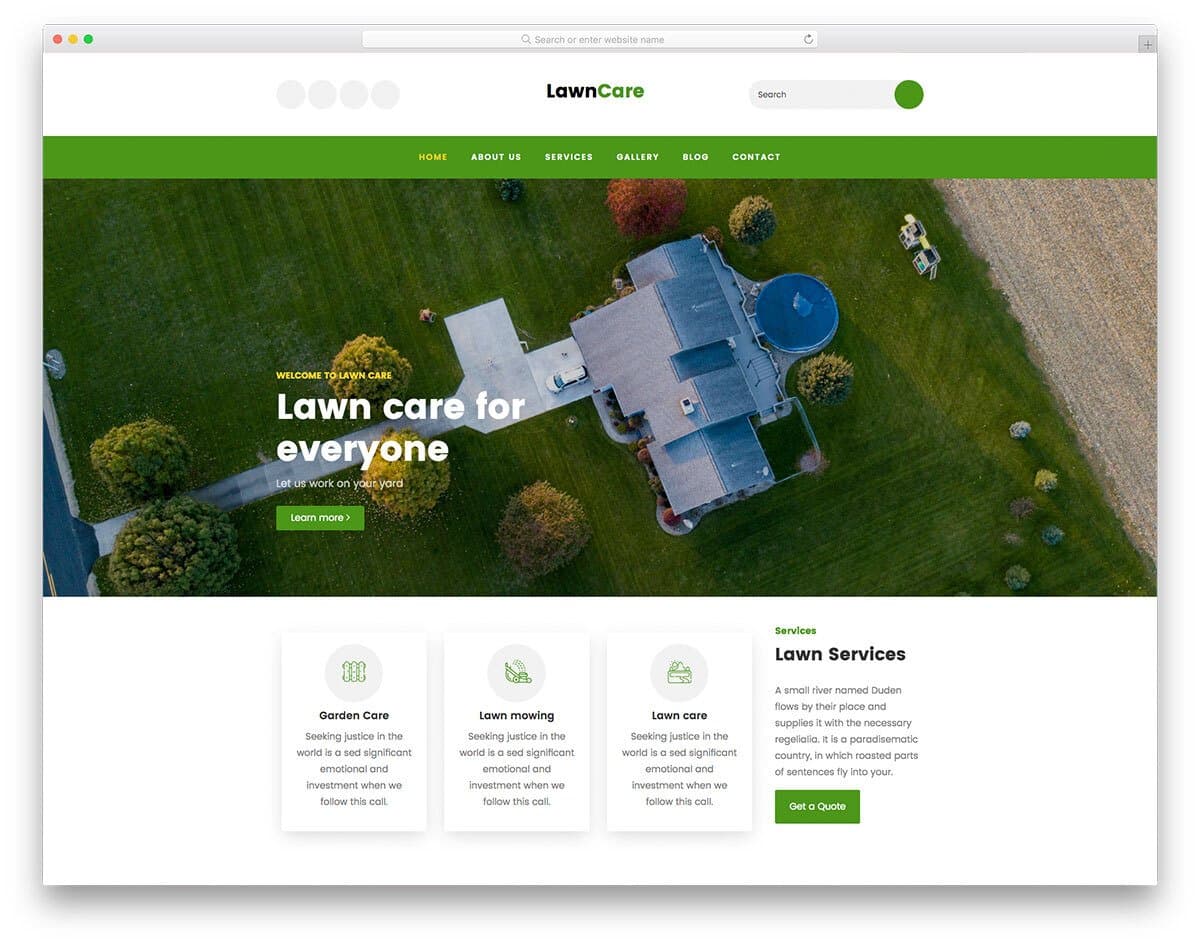 HTML landscaping website template
