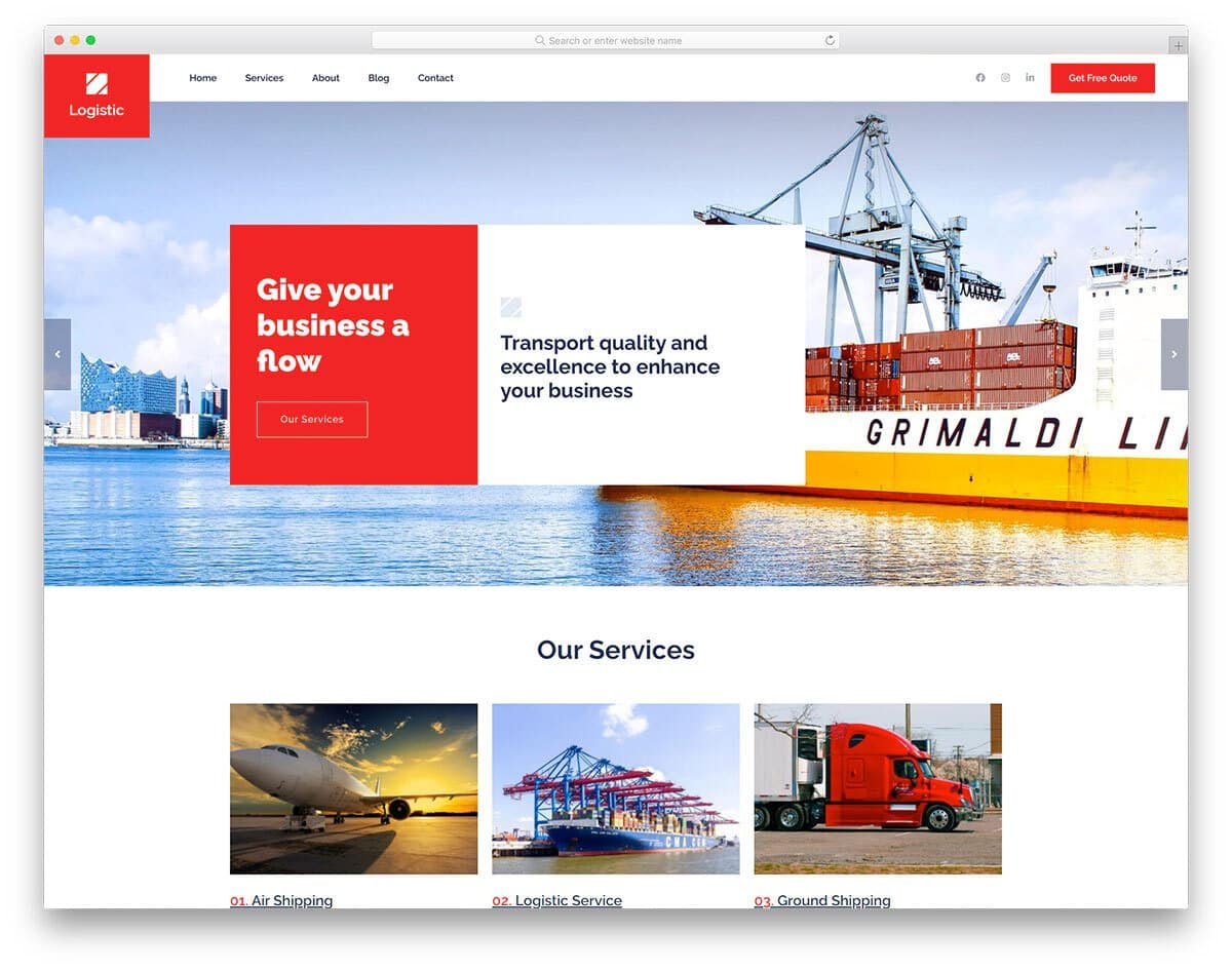 attention-grabbing transportation website template