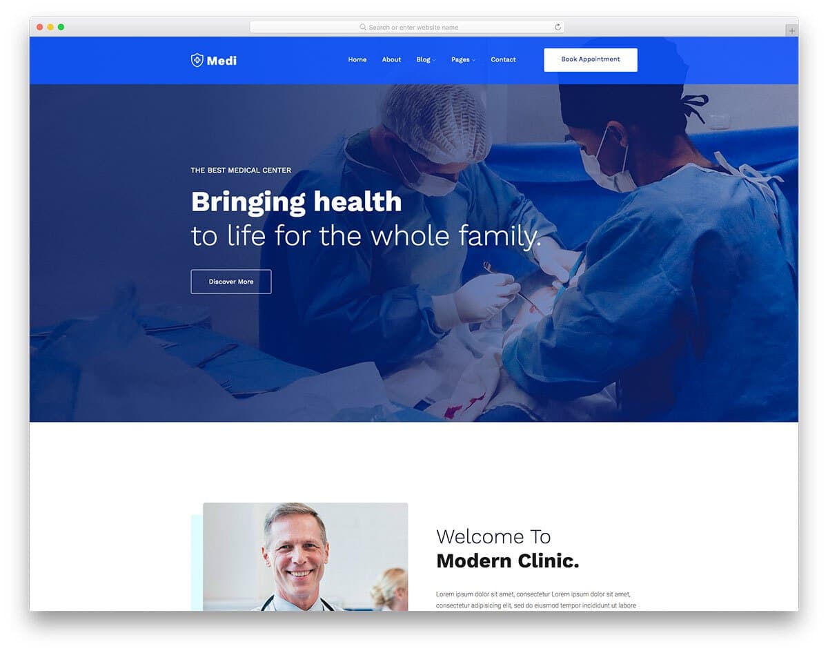 modern HTML medical landing page template