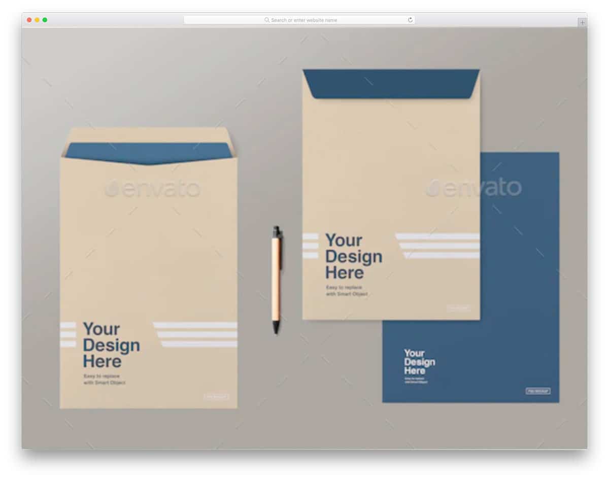 envelope mockup for C4 size envelopes