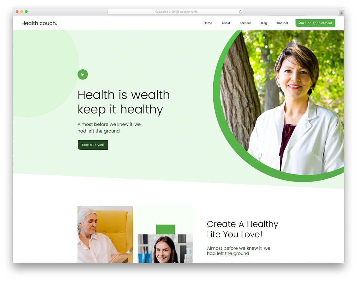 medical website template for nutrionists