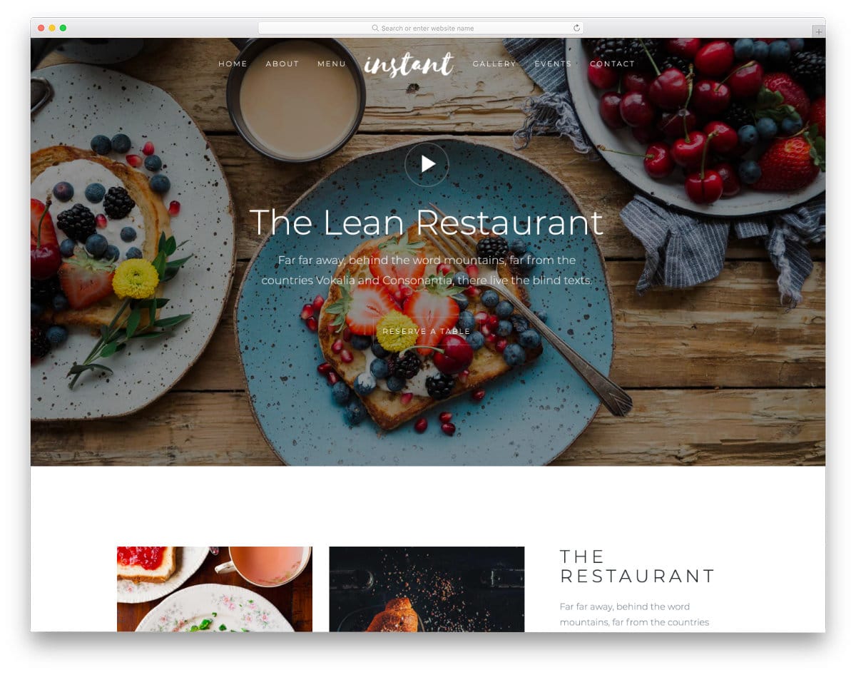free HTML5 restaurant website template