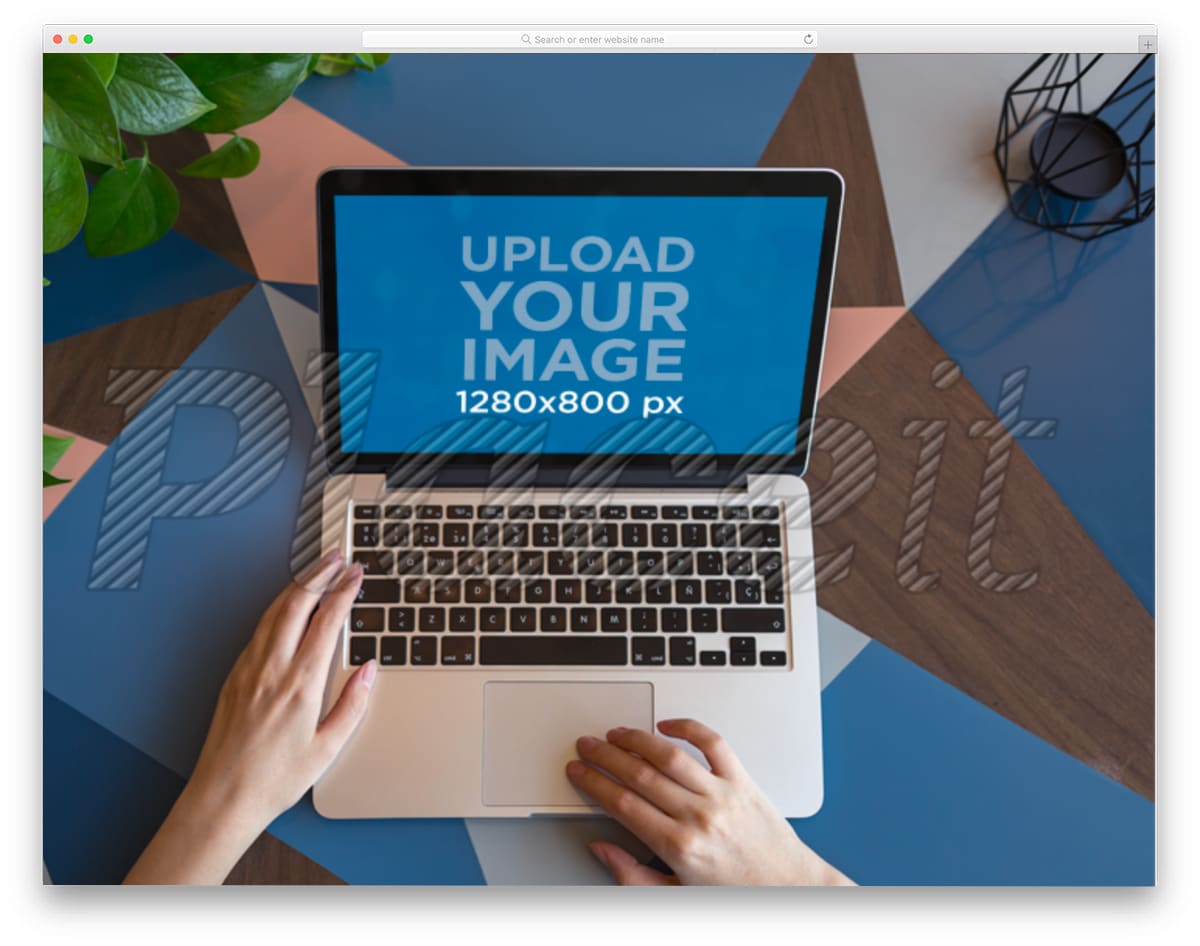 professional-looking macbook mockup with hands