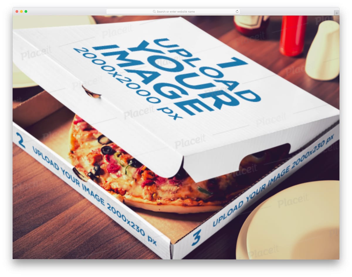 pizza box packaging mockup