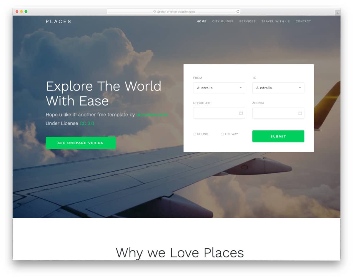 responsive HTML5 travel agency template free download