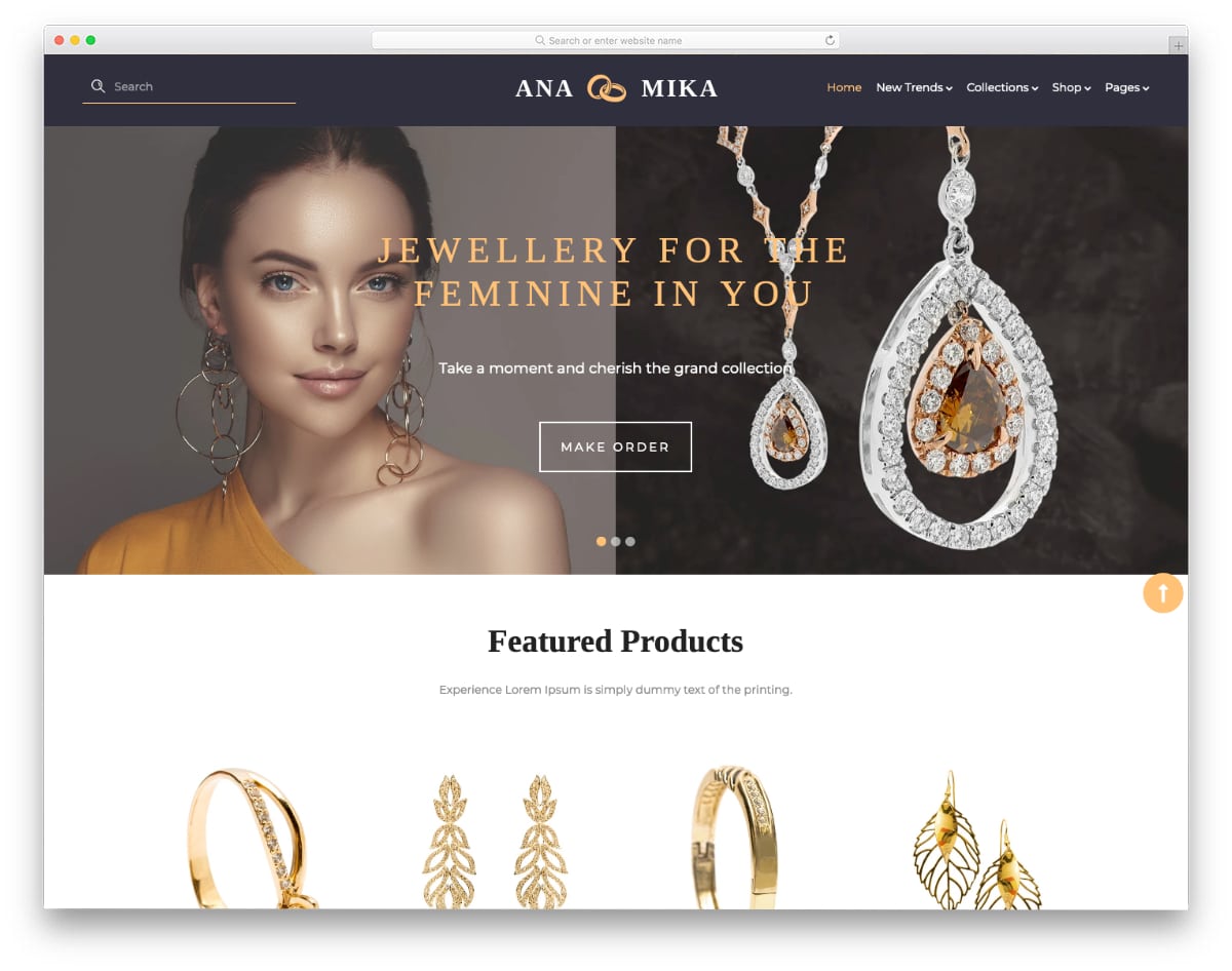 simple Shopify jewelry theme